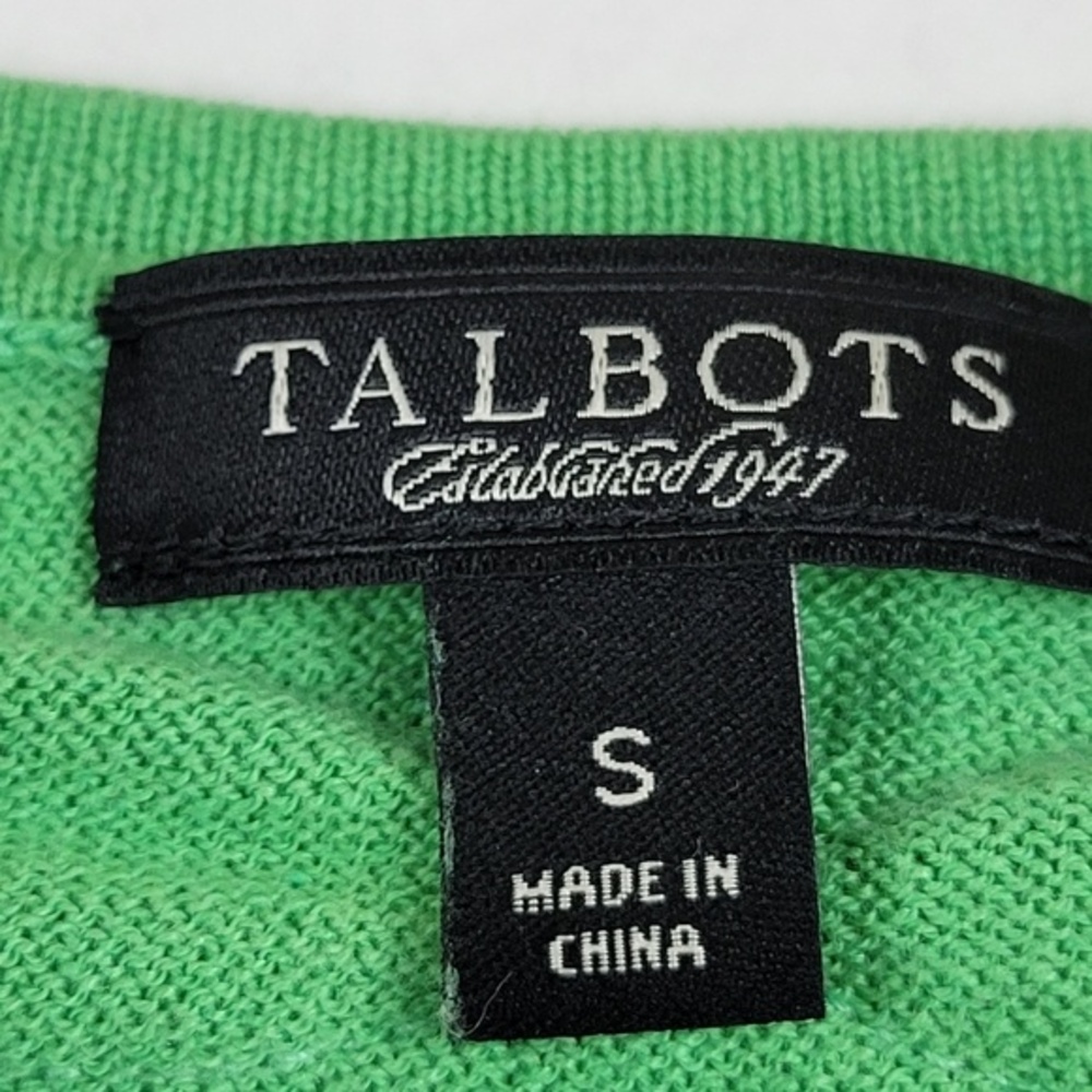 NWOT Talbots Silk Blend Cardigan Short Sleeve Sweater Green Small - Picture 9 of 10
